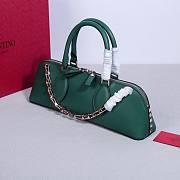 	 Bagsaaa Valentino garavani Rockstud E/W Calfskin Handbag Green - 26 x 13 x 7cm - 3