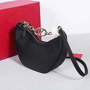 Bagsaaa Valentino Small Vlogo Moon Hobo Bag In Leather With Chain Black - 29x 23x11cm - 4