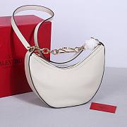 	 Bagsaaa Valentino Small Vlogo Moon Hobo Bag In Leather With Chain White - 29x 23x11cm - 4