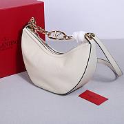 	 Bagsaaa Valentino Small Vlogo Moon Hobo Bag In Leather With Chain White - 29x 23x11cm - 3