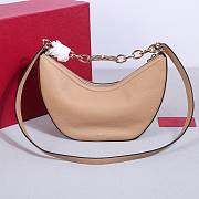 	 Bagsaaa Valentino Small Vlogo Moon Hobo Bag In Leather With Chain Beige - 29x 23x11cm - 4