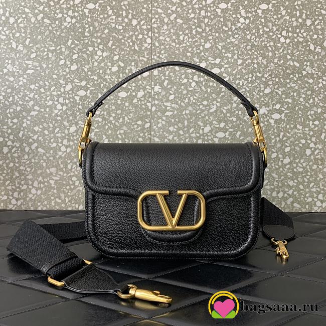 Bagsaaa Valentino Garavani Alltime leather shoulder bag black - 23.5x18x8cm - 1