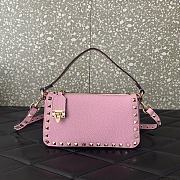 	 Bagsaaa Valentino Garavani Small Rockstud Grainy Calfskin Crossbody Bag Pink - 19x13x7cm - 1
