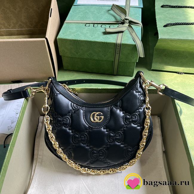 	 Bagsaaa Gucci GG Matelassé Mini Shoulder Bag Black - 21x 14x 6cm - 1