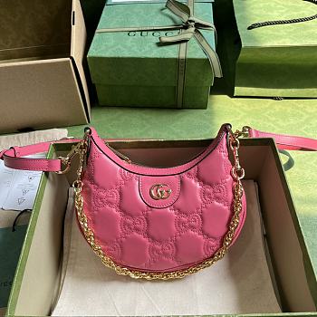 	 Bagsaaa Gucci GG Matelassé Mini Shoulder Bag Pink - 21x 14x 6cm