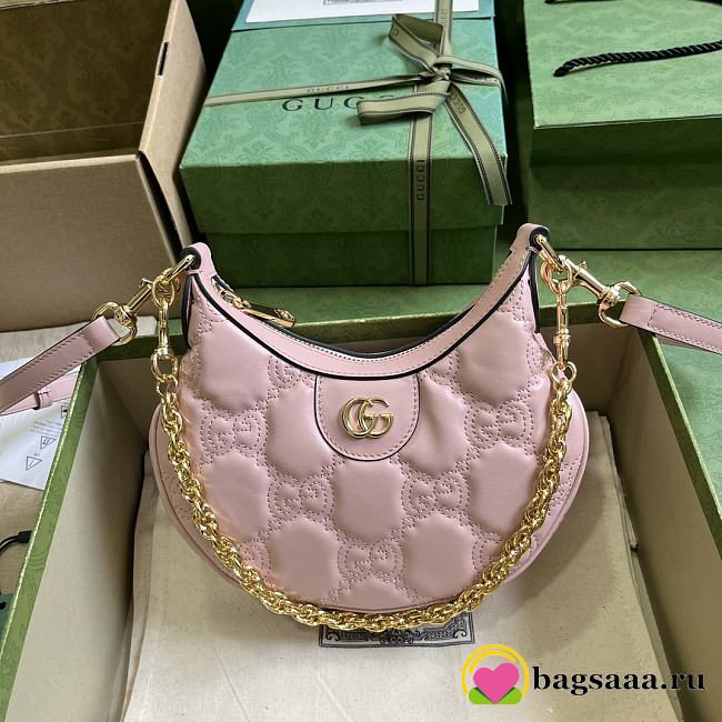 	 Bagsaaa Gucci GG Matelassé Mini Shoulder Bag Light Pink - 21x 14x 6cm - 1