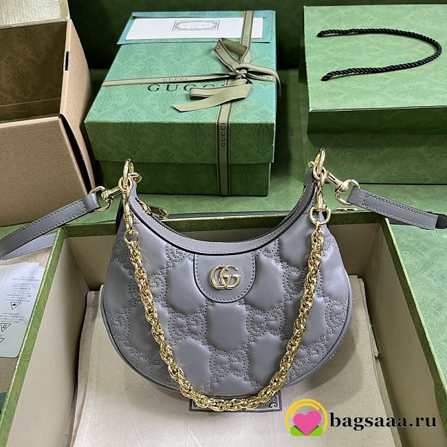 	 Bagsaaa Gucci GG Matelassé Mini Shoulder Bag Grey - 21x 14x 6cm - 1