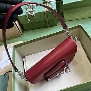 Bagsaaa Gucci Horsebit 1955 Mini Shoulder Bag Red - 8-12.5x 19.5x 3-6cm - 6