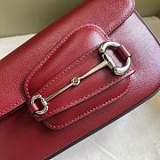 Bagsaaa Gucci Horsebit 1955 Mini Shoulder Bag Red - 8-12.5x 19.5x 3-6cm - 2