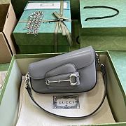 	 Bagsaaa Gucci Horsebit 1955 Mini Shoulder Bag Grey - 8-12.5x 19.5x 3-6cm - 1