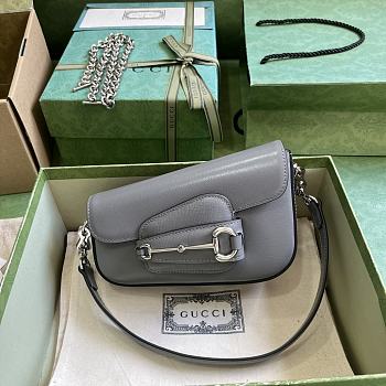 	 Bagsaaa Gucci Horsebit 1955 Mini Shoulder Bag Grey - 8-12.5x 19.5x 3-6cm