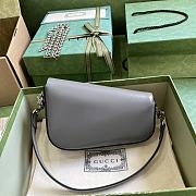 	 Bagsaaa Gucci Horsebit 1955 Mini Shoulder Bag Grey - 8-12.5x 19.5x 3-6cm - 2