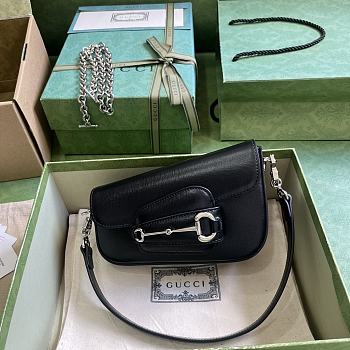 	 Bagsaaa Gucci Horsebit 1955 Mini Shoulder Bag Black - 8-12.5x 19.5x 3-6cm