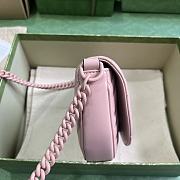Bagsaaa Gucci GG Marmont matelassé chain mini bag in black pink - 14.5x 20x 4cm - 6