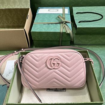 Bagsaaa Gucci GG Marmont Small Matelassé Shoulder Bag Pink -  24x13x7cm