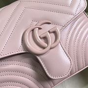Bagsaaa Gucci GG Marmont mini top handle bag in pink leather - 15.5x 21x 8cm - 6