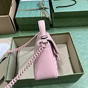 Bagsaaa Gucci GG Marmont mini top handle bag in pink leather - 15.5x 21x 8cm - 5