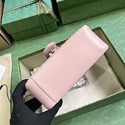 Bagsaaa Gucci GG Marmont mini top handle bag in pink leather - 15.5x 21x 8cm - 3