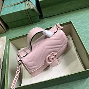 Bagsaaa Gucci GG Marmont mini top handle bag in pink leather - 15.5x 21x 8cm - 4