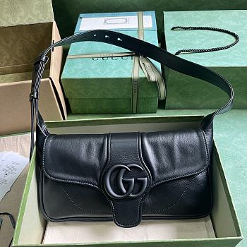 	 Bagsaaa Gucci Aphrodite small shoulder bag in black leather - 27cm