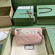Bagsaaa Gucci GG Marmont mini bag in pink leather - 21x 12x 5cm - 6