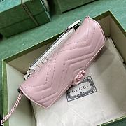 Bagsaaa Gucci GG Marmont mini bag in pink leather - 21x 12x 5cm - 4