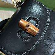 Bagsaaa Gucci Bamboo 1947 super mini bag in black leather - 18.5x 12x 5.5cm - 3