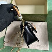 Bagsaaa Gucci Bamboo 1947 super mini bag in black leather - 18.5x 12x 5.5cm - 2