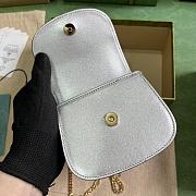 Bagsaaa Gucci Bamboo 1947 super mini bag in silver leather - 18.5x 12x 5.5cm - 4