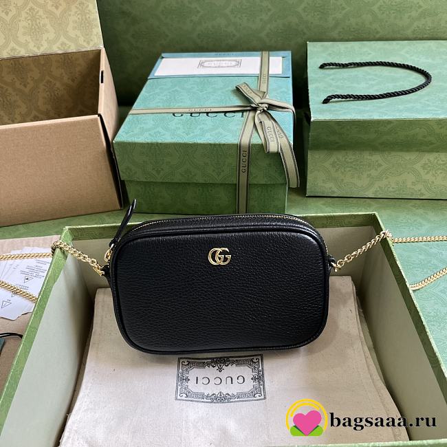 Bagsaaa Gucci GG Marmont mini shoulder bag in Black Leather - 11x 18.5x 4cm - 1