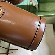 Bagsaaa Gucci Ophidia mini bucket bag in Brown GG Canvas Leather - 11.5x23x8cm - 6