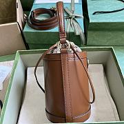 Bagsaaa Gucci Ophidia mini bucket bag in Brown GG Canvas Leather - 11.5x23x8cm - 4