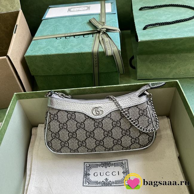 	 Bagsaaa Gucci Ophidia mini bag in beige and silver - 10x 19x 3cm - 1