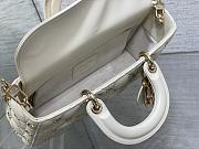 	 Bagsaaa Dior Medium Lady D-Joy White Cannage Lambskin with Gold-Finish Butterfly Studs - 26 x 13.5 x 5 cm - 6