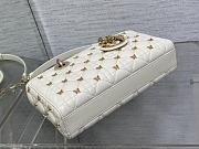 	 Bagsaaa Dior Medium Lady D-Joy White Cannage Lambskin with Gold-Finish Butterfly Studs - 26 x 13.5 x 5 cm - 5