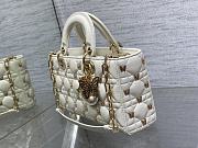 	 Bagsaaa Dior Medium Lady D-Joy White Cannage Lambskin with Gold-Finish Butterfly Studs - 26 x 13.5 x 5 cm - 4