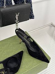 Bagsaaa Gucci GG slingback pump in black velvet - 10.5cm - 2