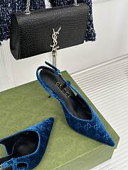 	 Bagsaaa Gucci GG slingback pump in blue velvet - 10.5cm - 5