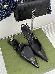 	 Bagsaaa Gucci GG slingback pump in black leather - 10.5cm - 2