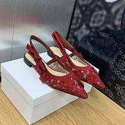 Bagsaaa Dior J'Adior Slingback Pump 3D Macrame-Effect Burgundy - 1