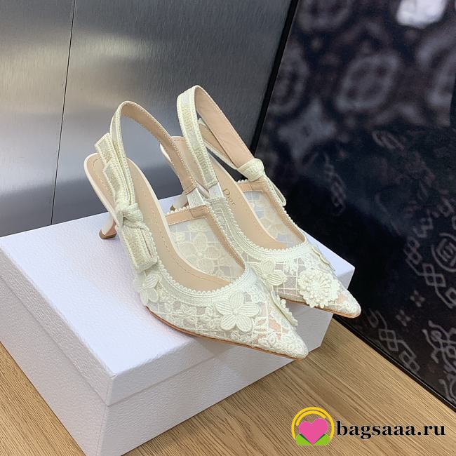 Bagsaaa Dior J'Adior Slingback Pump 3D Macrame-Effect White - 1