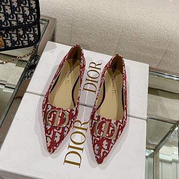 	 Bagsaaa Dior Oblique Flat Shoes Red