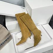 Bagsaaa Burberry Storm Square-Toe Knee-High Boots Brown - 5