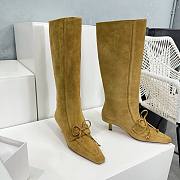 Bagsaaa Burberry Storm Square-Toe Knee-High Boots Brown - 6