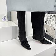 	 Bagsaaa Burberry Storm Square-Toe Knee-High Boots Black - 3