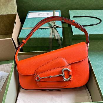 	 Bagsaaa Gucci Horsebit 1955 Small Shoulder Bag Orange - 26.5x 10.5-17x 4-8cm