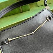 	 Bagsaaa Gucci Small Slim Horsebit Shoulder Bag Black - 23x18.5x3cm - 2