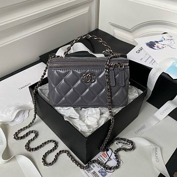 Bagsaaa Chanel Vaniny Cosmestic Grey Top Handle Bag - 17x9.5x8cm
