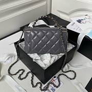 Bagsaaa Chanel Vaniny Cosmestic Grey Top Handle Bag - 17x9.5x8cm - 2