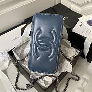 	 Bagsaaa Chanel Vaniny Cosmestic Blue Top Handle Bag - 17x9.5x8cm - 4